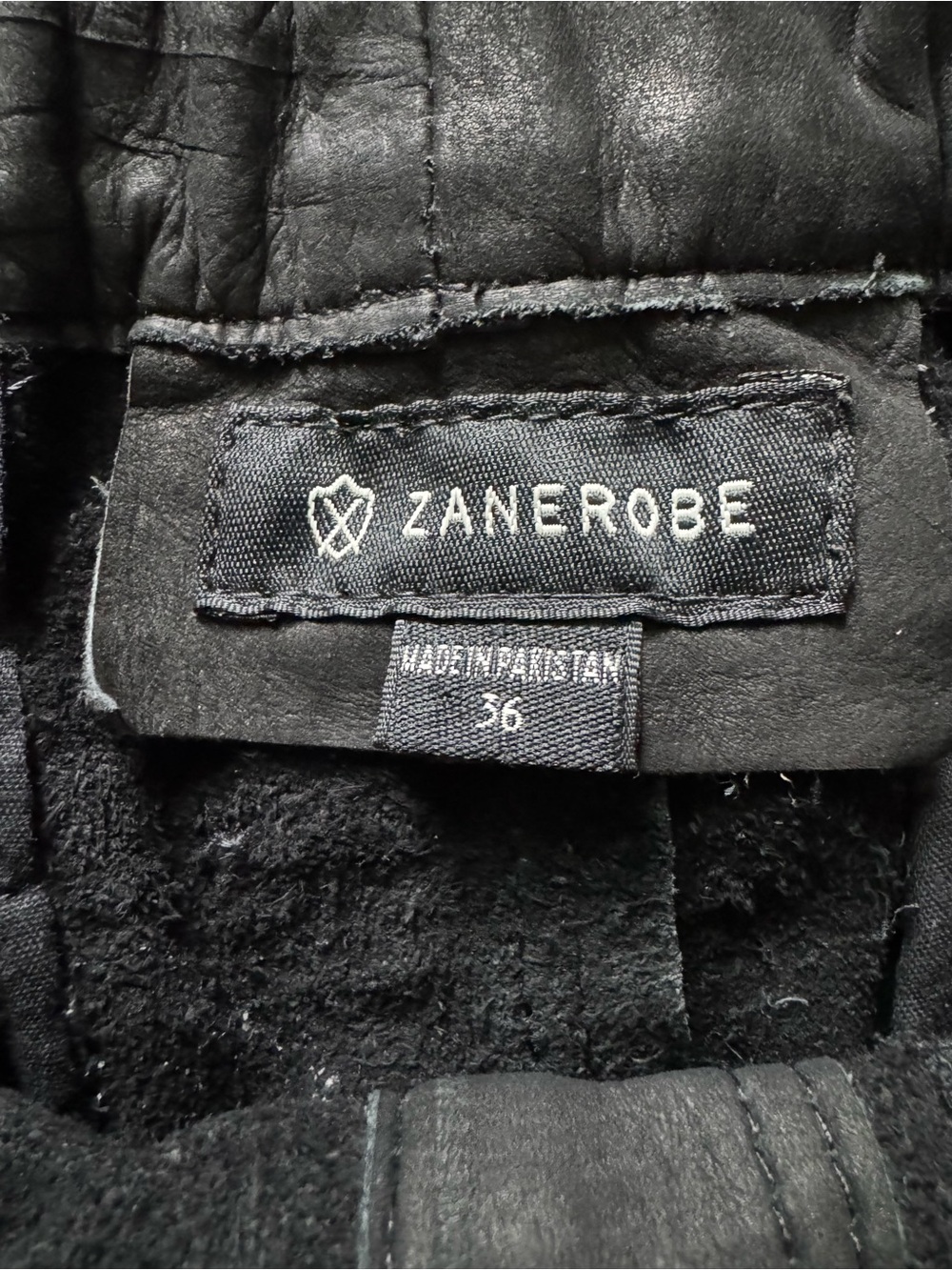 Zanerobe Sureshot Black Leather Jogger Pants 36 100% Cow Leather Streetwear - Picture 2 of 11